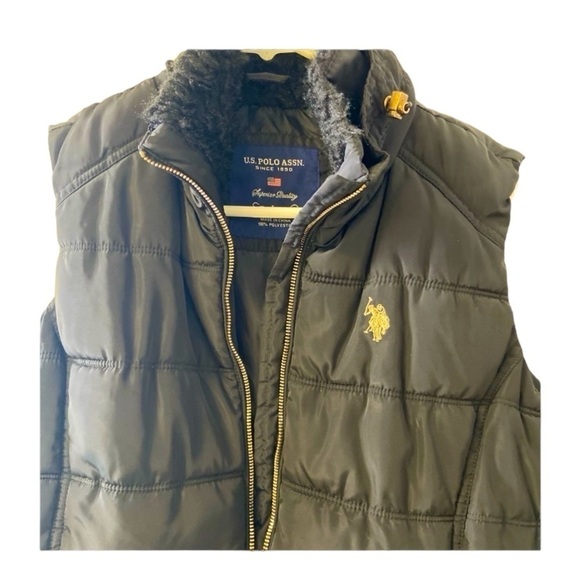US Polo black puffer vest womens large - Picture 1 of 6
